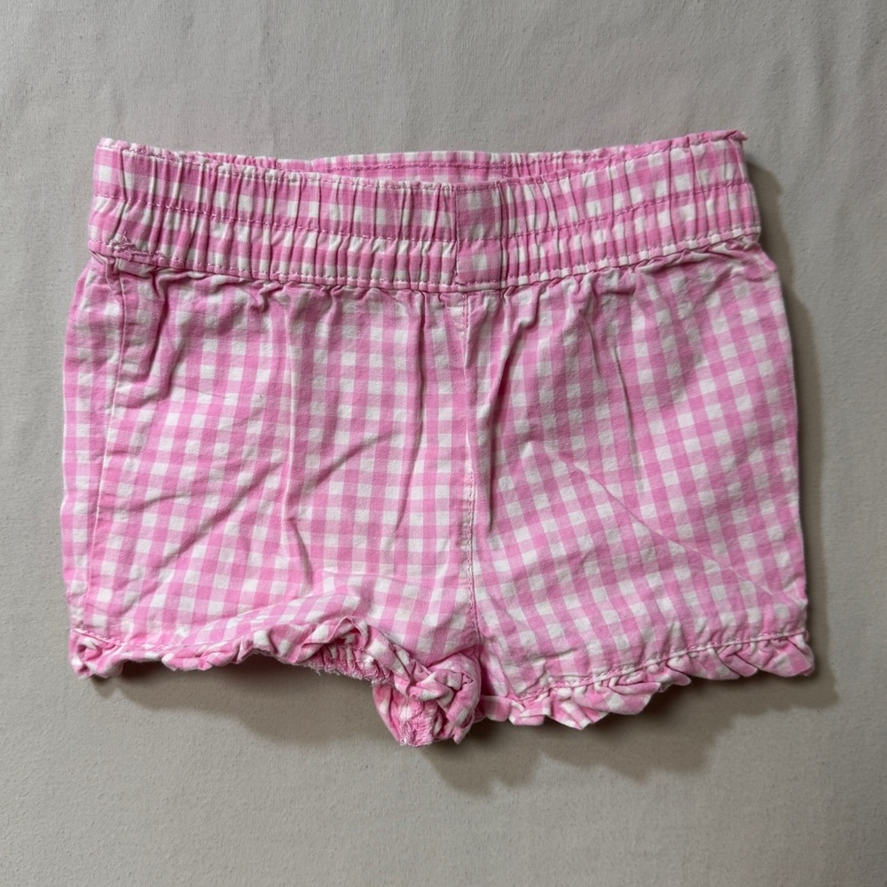 Gingham Plaid Shorts Toddler Girl’s 18 Months Pink White Picnic Preppy Summer